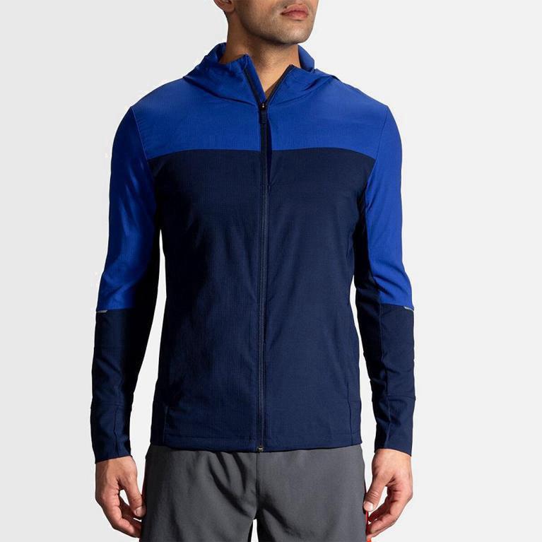 Brooks Canopy NZ - Men's Running Jackets - Blue (51643-NJZW)